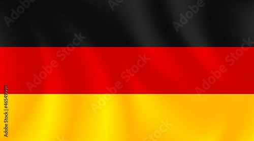 The national flag of the Germany with imitation of light waves on the fabric. Weimar Republic. Vector stock illustration