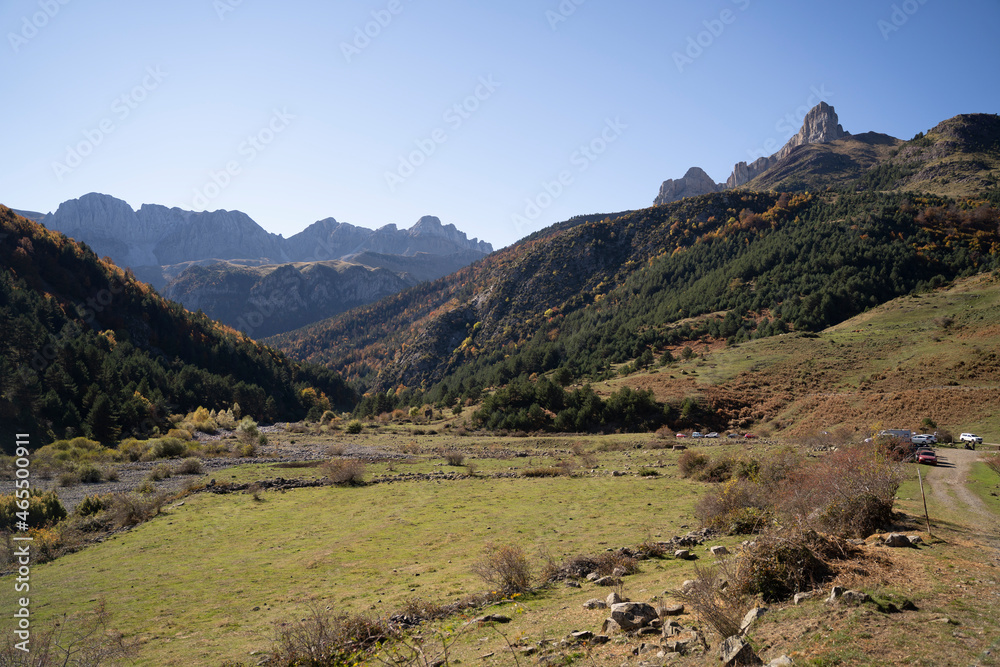 mountain landscape in autumn in the pyrenees