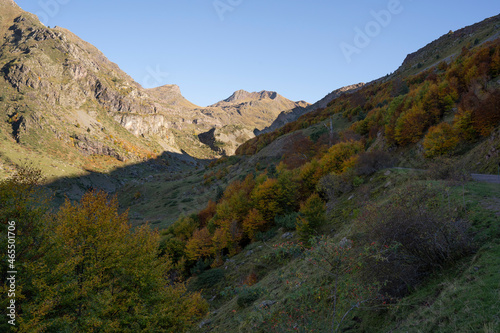 mountain landscape in the pyrenees in autumn