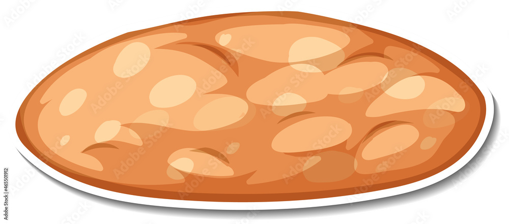 A cookie sticker on white background A cookie sticker on white background