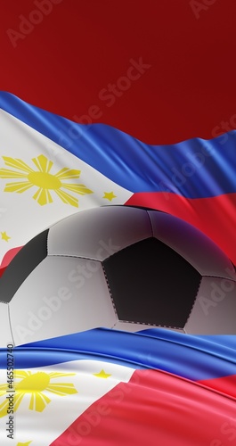 Soccer Ball with Abstract Philippines Flag Illustration 3D Rendering (3D Artwork)