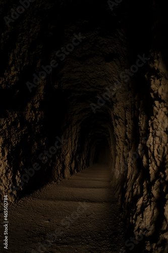 deep dark tunnel on a mine