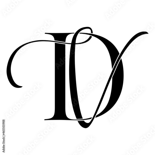 dv, vd, monogram logo. Calligraphic signature icon. Wedding Logo Monogram. modern monogram symbol. Couples logo for wedding photo