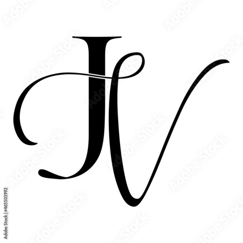 Tableau sur toile jv, vj, monogram logo