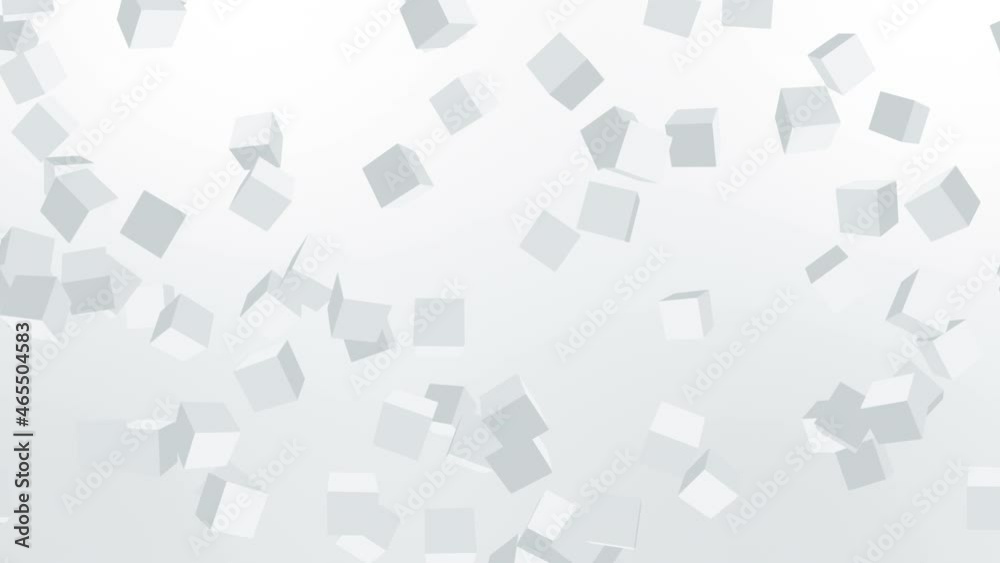 Many cubes floating in air on white background. Business concept. Symbol of digital technology. 3D loop animation. Many cubes floating in air on white background. Business concept. Symbol of digital technology. 3D loop animation.