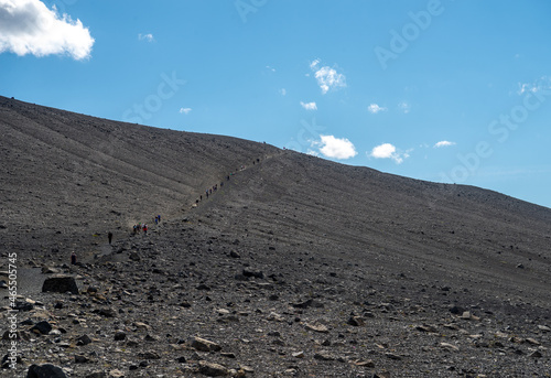 View of amazing Hverfjall volcanic crater in Iceland