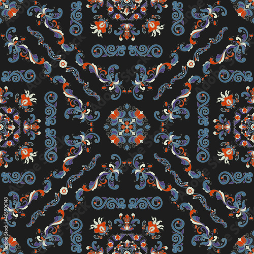 Rosemaling vector pattern 64