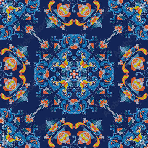 Rosemaling vector pattern 74