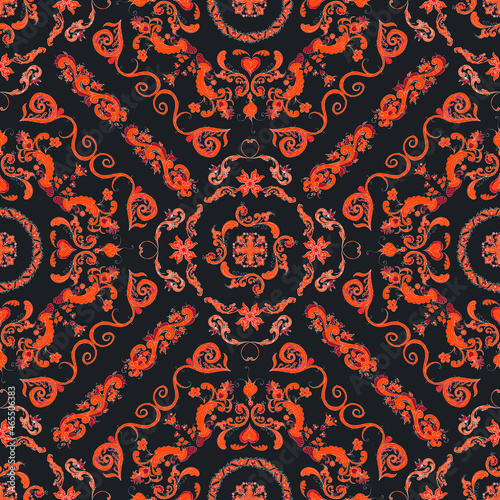 Rosemaling vector pattern 75