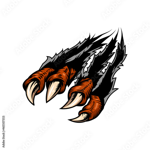 Monster claws scratching background. For poster, t shirt, decoration. Vector illustration