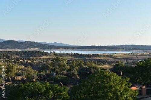  A view of the Gabriel y Gal  n reservoir from Granadilla in the province of C  ceres