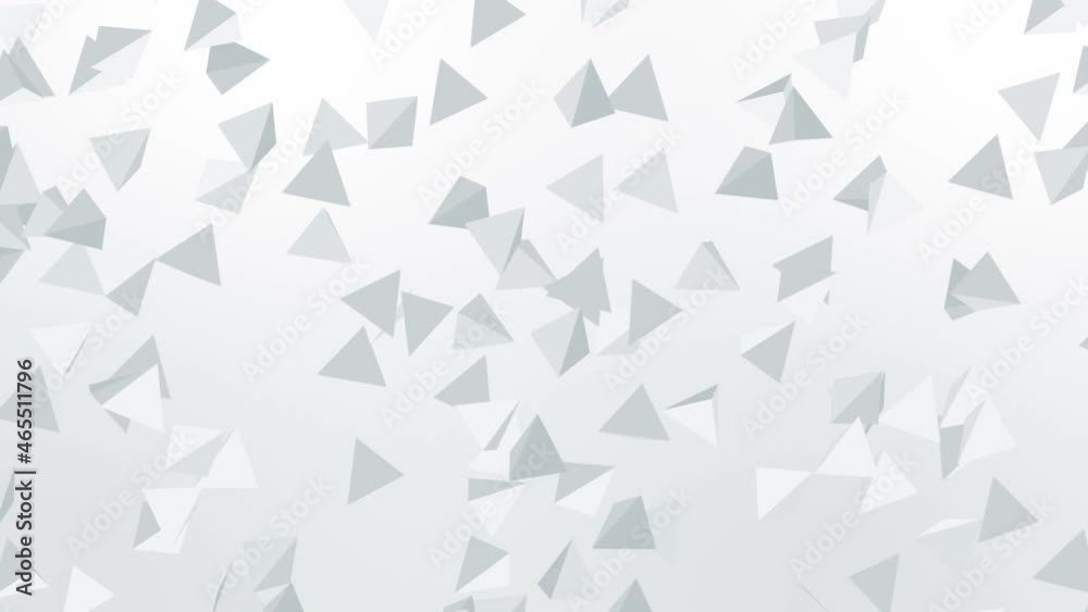 Many pyramid shapes floating in air on white background. Business concept. Symbol of digital technology. 3D loop animation. Many pyramid shapes floating in air on white background. Business concept. Symbol of digital technology. 3D loop animation.