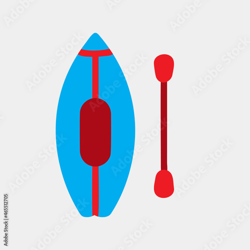Canoe icon vector illustration in flat style about summer, use for website mobile app presentation