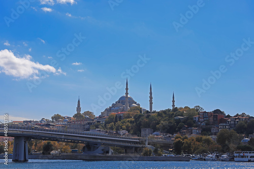 Istanbul - Turkey 04 October 2021 Suleymaniye mosque view in Fatih district © mylasa