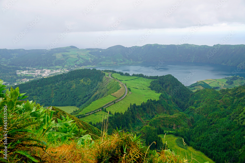 Naklejka premium green nature on the beautiful azores islands
