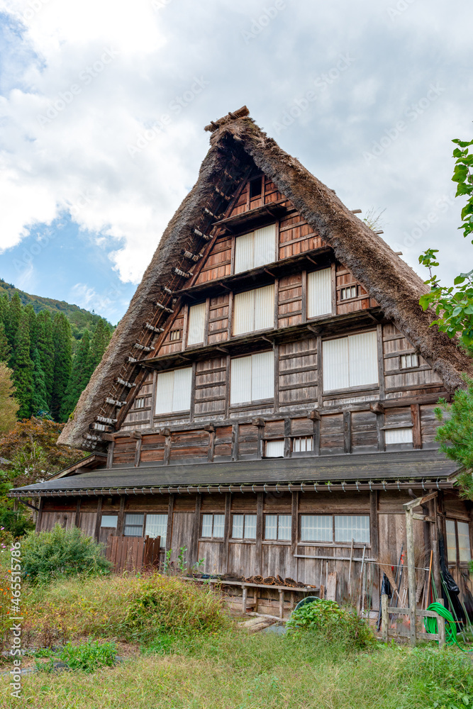 Old traditional Japanese house with thatched roof Old traditional Japanese house with thatched roof