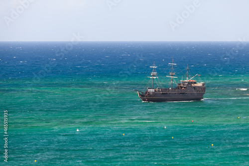 Fototapeta Naklejka Na Ścianę i Meble -  Stylized pirate ship for tourists boat trips