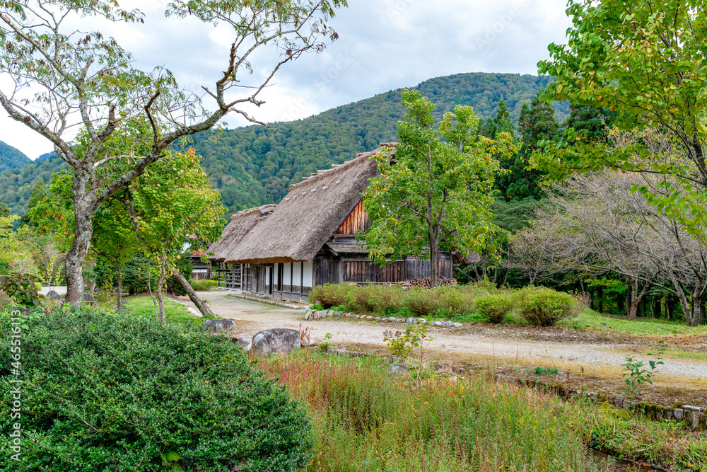 Old traditional Japanese house with thatched roof Old traditional Japanese house with thatched roof