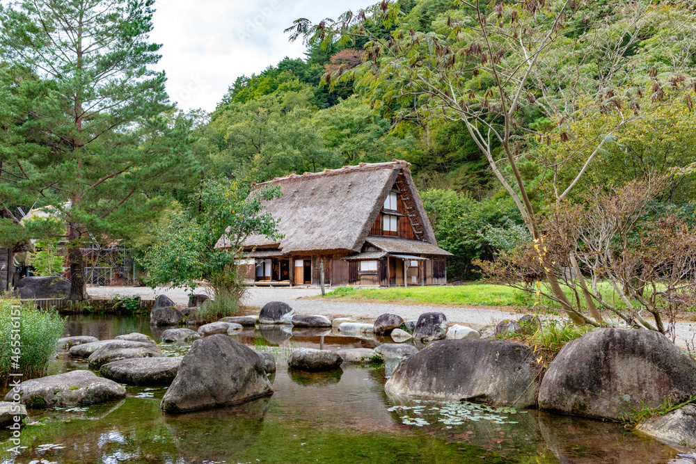 Old traditional Japanese house with thatched roof Stock Photo | Adobe Stock