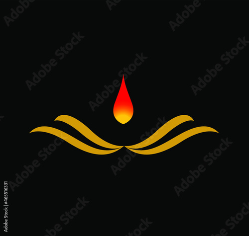 Golden diya icon. diwali golden diya vector.