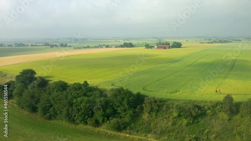 Agriculture landscape in southern Sweden, aerial view photo