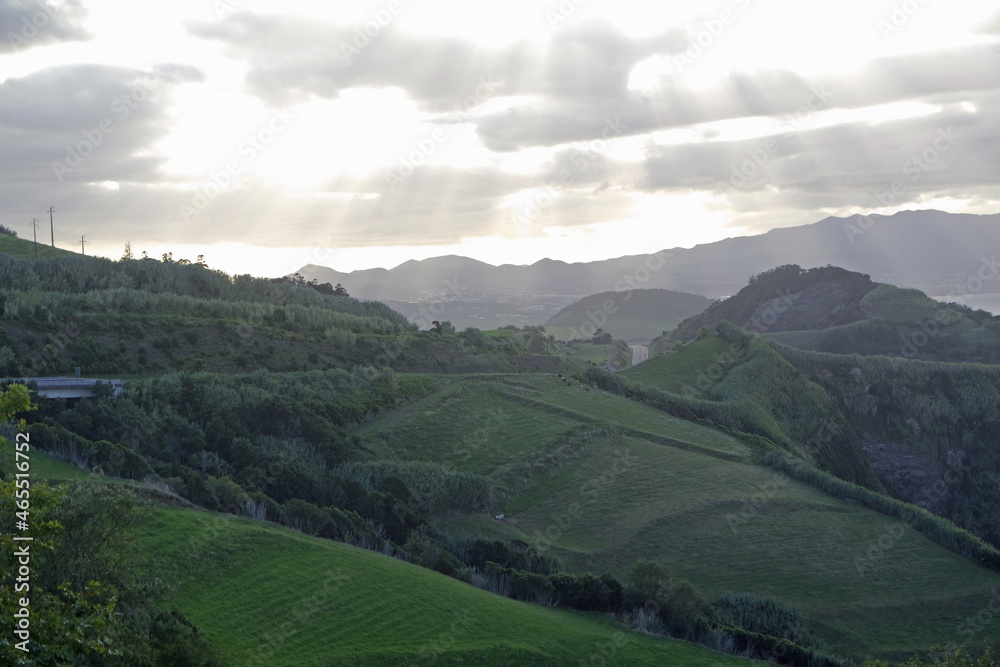 scenic landscape on sao miguel island