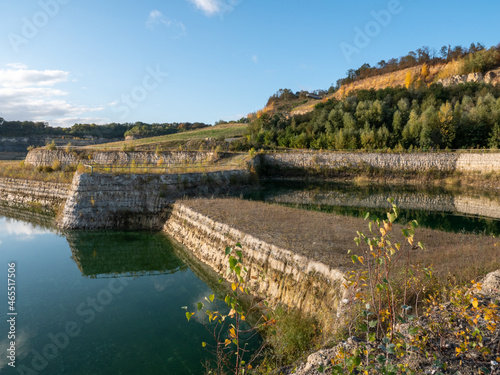 Old abandoned cement quarry in South Limburg in the Netherlands