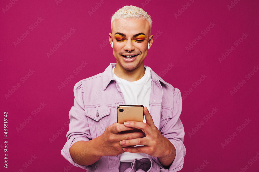 Queer man playing his favourite playlist Queer man playing his favourite playlist
