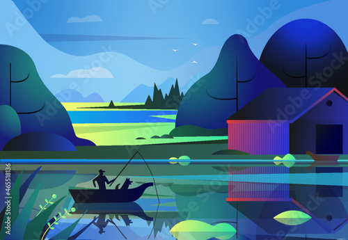 Fisher on boat