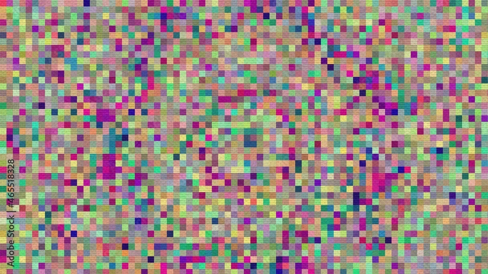 Pixelated Colorful Pattern, Squares, Close  Up