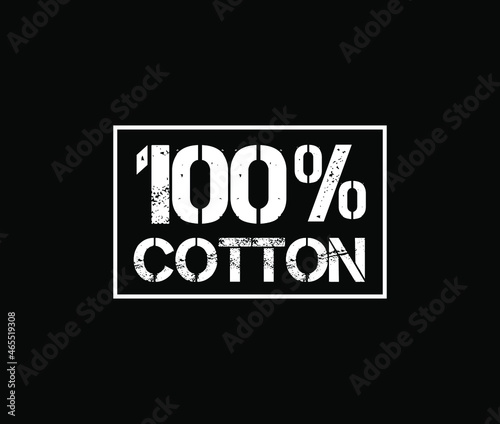 100% cotton stamp vector. 100% cotton. photo