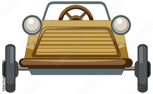 Vintage mini car toy on white background
