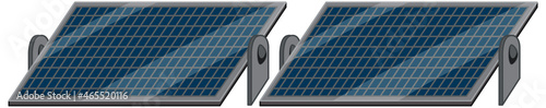 Solar cell panels on white background