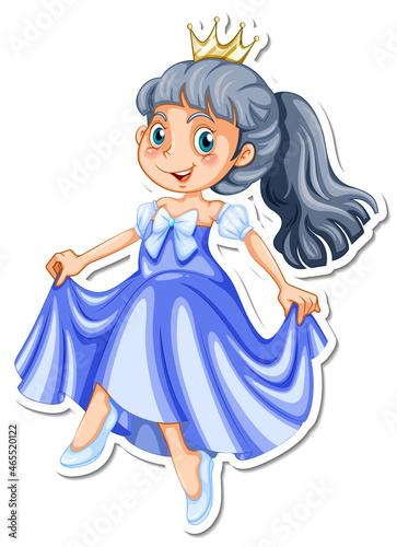 Beautiful princess cartoon character sticker