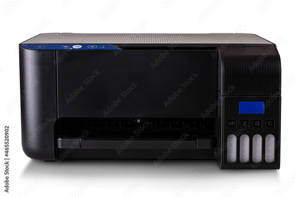 Fototapeta premium New modern multifunction printer isolated on white background