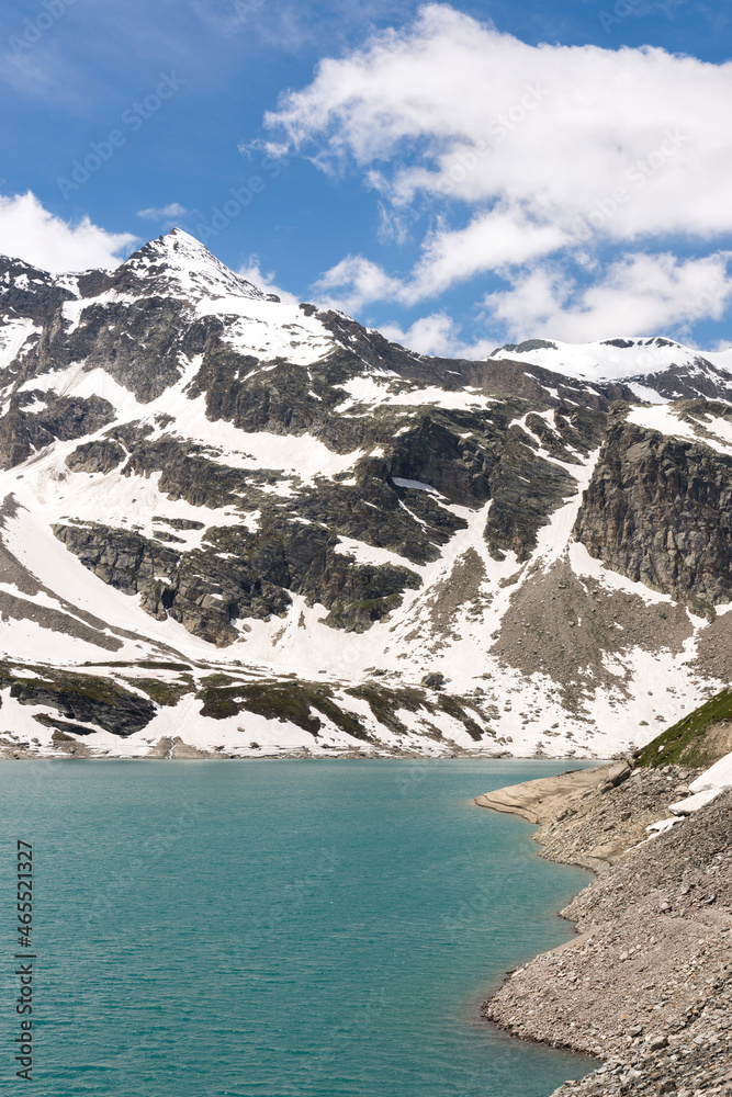 Obraz premium landscape mountain between Ceresole Reale and the Nivolet hill around serrù lake, Agnel lake, Nivolet lake in Piedmont in Italy