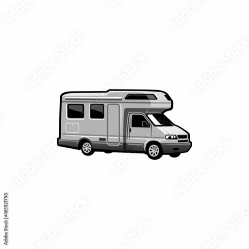 motor home - RV - camper van vehicle isolated vector