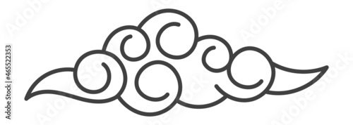 Cloud in chinese line style. Decorative pattern element
