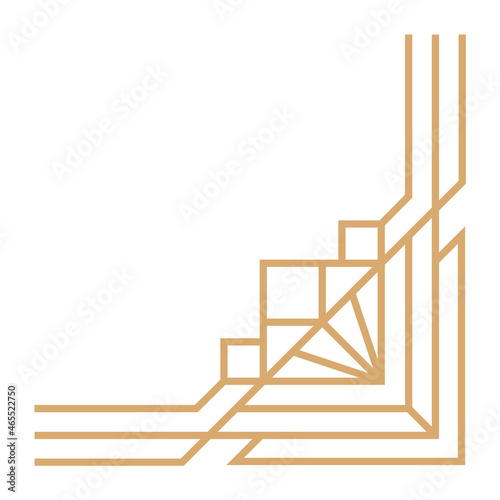 Modern geometric frame corner. Decorative border in art deco style