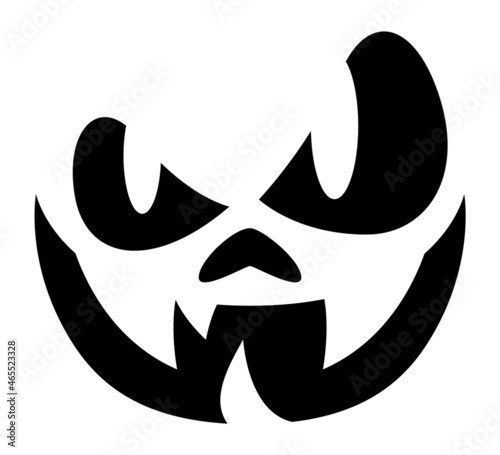 Ghost face. Scary evil black silhouette. Halloween icon