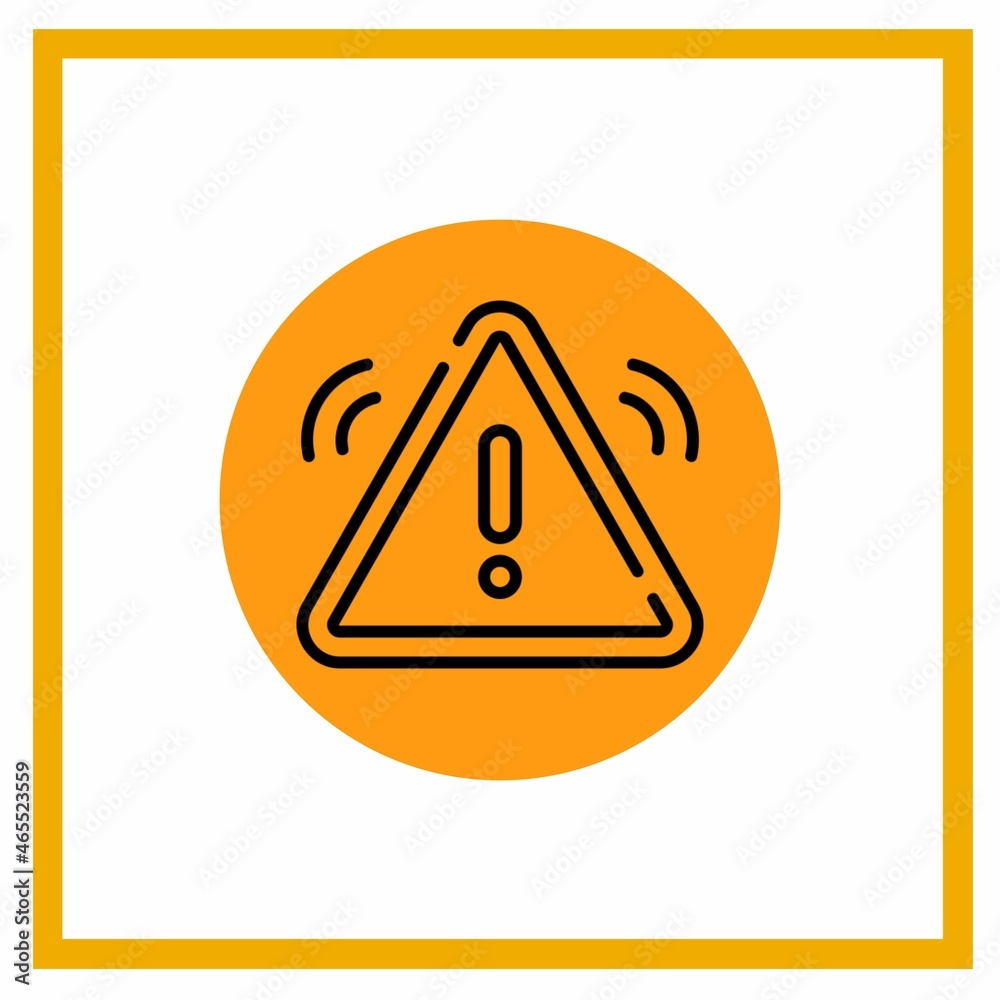 Alert icon isolated on natural orange round button

Warning icon. This rounded flat symbol is drawn with orange and yellow colors on a white background.