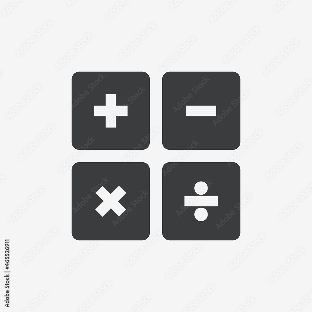 Basic Mathematical Set of Symbols Flat Vector Icon Basic Mathematical Set of Symbols Flat Vector Icon