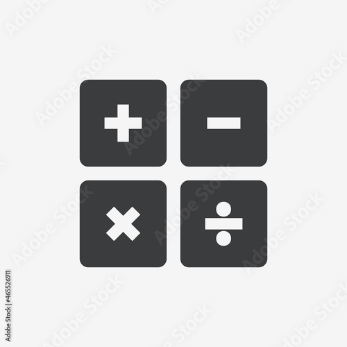 Basic Mathematical Set of Symbols Flat Vector Icon