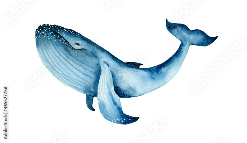 Obraz Blue Whale watercolor Abstract Painting 
Obraz akwarelowy Wieloryb Abstrakcja 