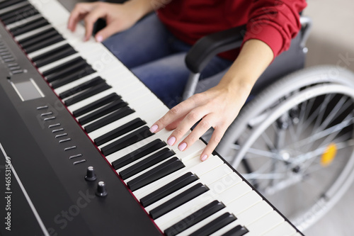 Persons hand press on keyboard