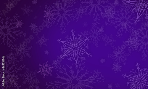 blue background with white snowflakes  winter pattern  two kinds of snowflakes all over the space