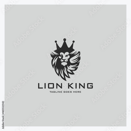 Lion king logo design template. Vector illustration