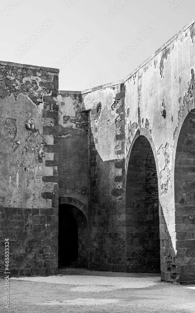 Medieval walls and ports at fortress