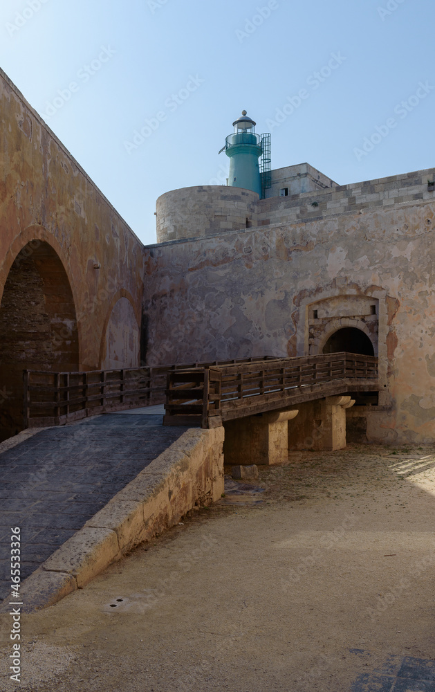 Lighthouse of medieval Castle Maniace, Ortigia Sicily