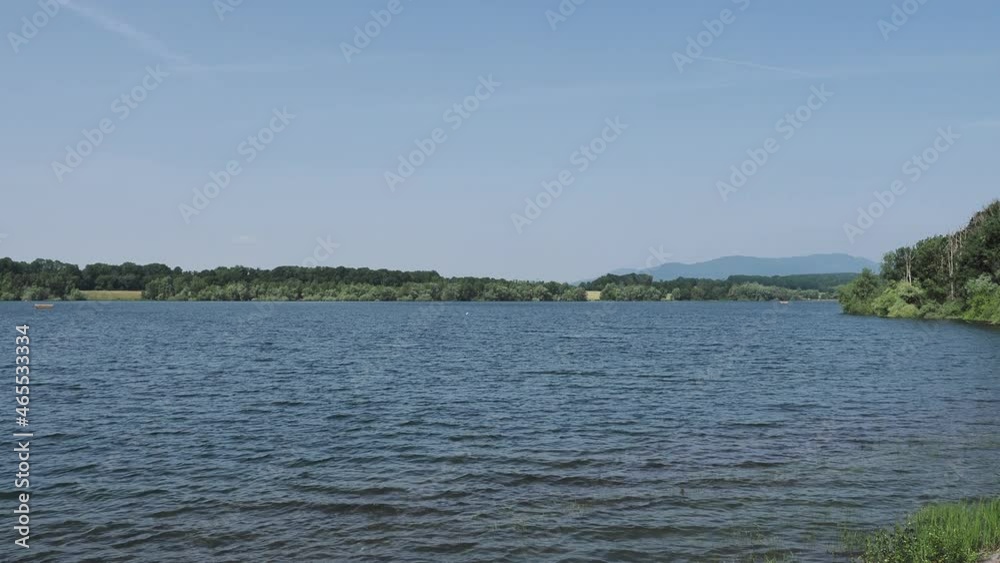 Retenue d'eau de Michelbach en Alsace dans le Haut-Rhin. Magnifique réserve naturelle bordée par les massifs les Vosgiens Retenue d'eau de Michelbach en Alsace dans le Haut-Rhin. Magnifique réserve naturelle bordée par les massifs les Vosgiens